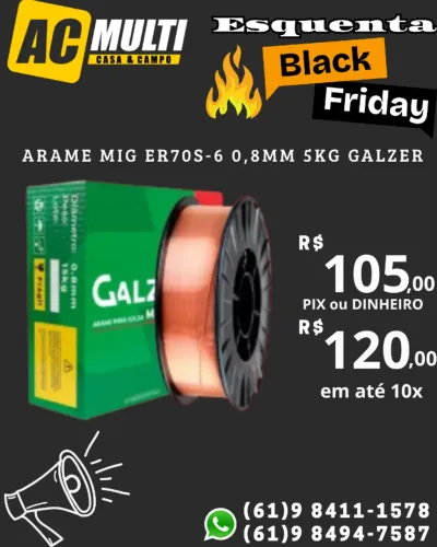 Arame de solda  mig 0,8mm 5kg Galzer