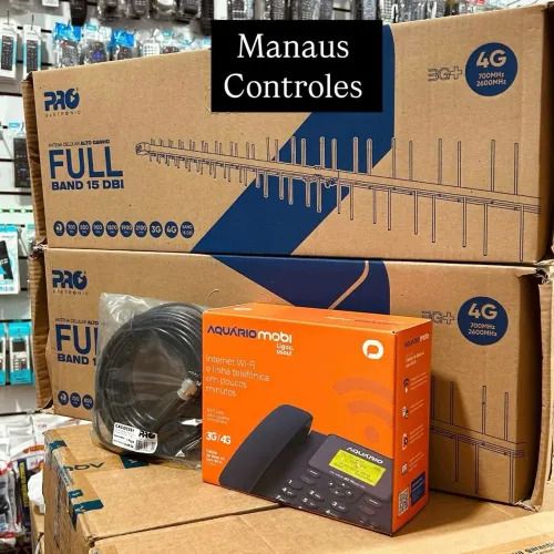 Kit Telefone Rural Wi-Fi 3G 4G Incluso Cabo e Antena 15 Dbi