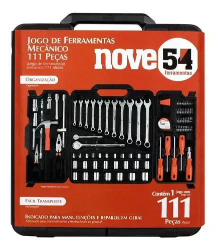 JOGO DE FERRAMENTAS C/111PCS-NOVE54