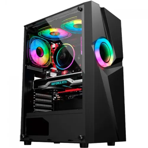 Gabinete Gamer Kalkan Muspel Com Led Rgb Frontal *Sem Fan Led* - ATX, Micro-ATX - WZetta