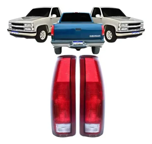Par Lanterna Chevrolet Silverado 1997 1998 1999 2000 2001 02 Ambos Lados Vermelho