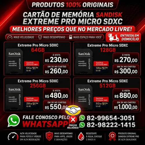Memória ScanDisk Microsd Extreme Pro