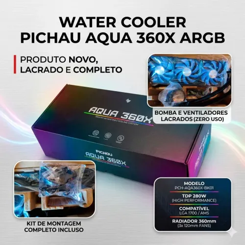 Water Cooler 360mm Pichau Aqua 360X ARGB