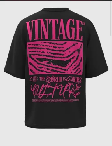 camiseta oversized vintage culture preta xg