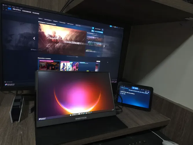 Monitor Portátil Rise Mode Portavision 15,6" 60Hz | Impecável na Caixa