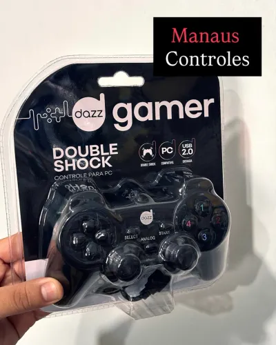Controle Double Shock para Computador com fio - USB 2.0 Dazz 