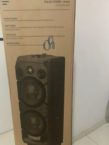 (Novo) Caixa de Som Torre Storm 8Pol. 1000w Rms Bt/Fm/P10 Pulse - SP509