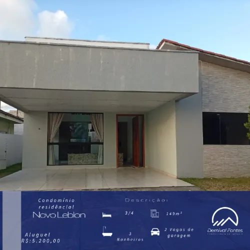 Casa para locação no condomínio residêncial Novo Lebon, Parque Das Nações/ Parnamirim