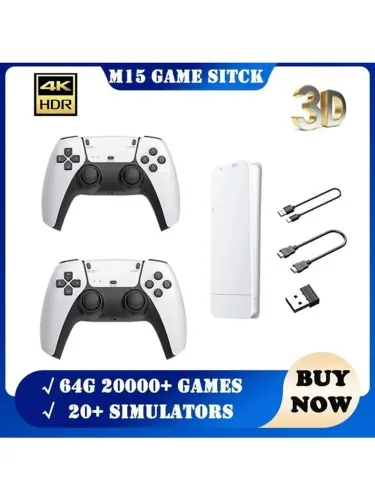 Mini Console Retrô 4K com Jogos e 2 Controles Wireless