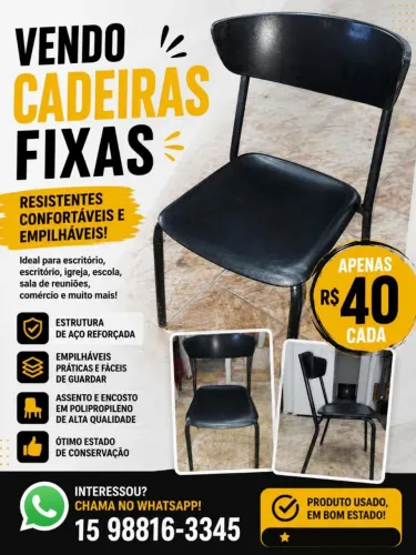 Cadeiras Fixas -Qualidade Econômica OPORTUNIDADE