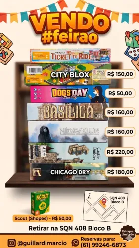 Vendo Jogos de Tabuleiro Diversos (Lacrados/Novos). Ex: Chigado Dry, Nidavellir, City Blox