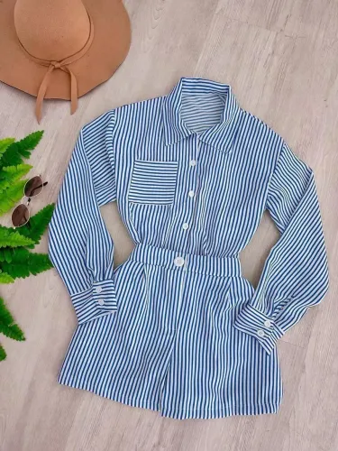 Conjunto linho  listras. 