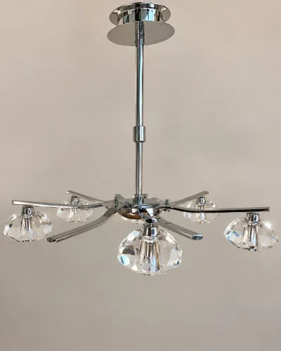 Lustre cromado com 6 pontos de luz - ótimo estado