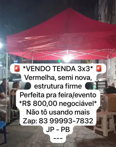 Vendo Tenda vermelha 3x3