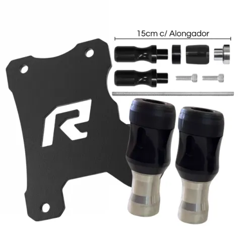 Kit Suporte + Slider - Yamaha YZF R15 | Slider de Balança e Tampa de Óleo