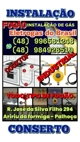 FOGÃO: TUBULAÇÃO E CENTRAL DE GÁS, INSTALAÇÃO, MANUTENÇÃO, PEÇAS E ACESSÓRIOS