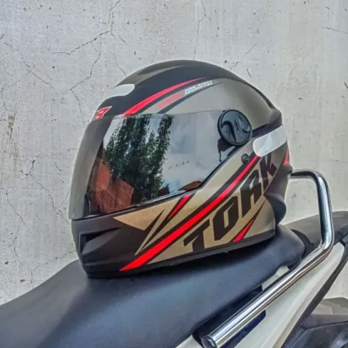 Capacete Vermelho Pro Tork R8 Viseira Fumê