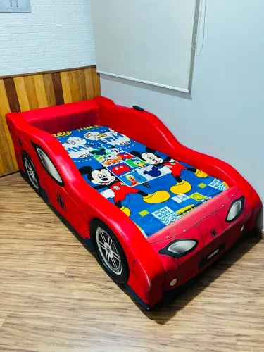 Cama Carro Solteiro Estofada SpiderMan