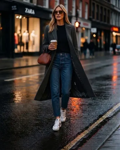 Sobretudo Feminino Longo Casaco Trench Coat Oversized