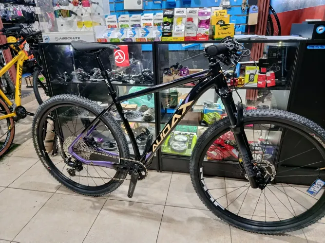 Bicicleta aro 29 Audax 400 kit Shimano Deore 1x12 suspensão ar rock Shox Tam 19/G
