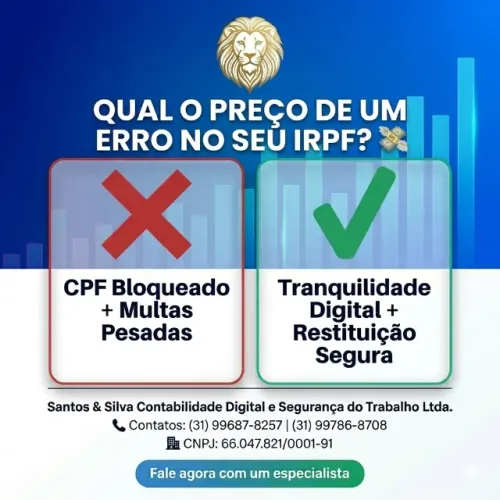Declaração IRPF 2026 com Contador Especialista - Atendimento Online, Seguro e Sem Riscos