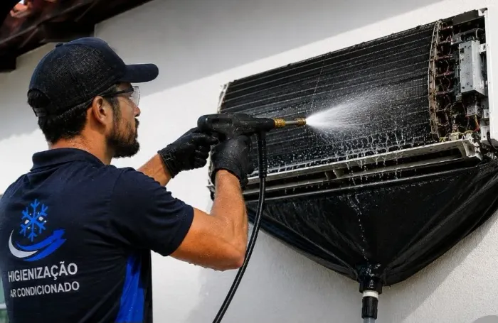 Higienização de ar condicionado $199,00