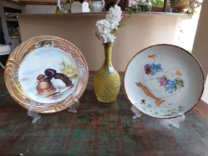 Pratos de Porcelana pintados a mão 
