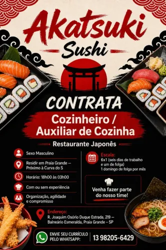 Precisa-se de cozinheiro com ou sem experiência