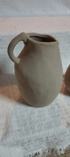 Par de Vasos de Cerâmica Rústica Artesanal Estilo Moringa