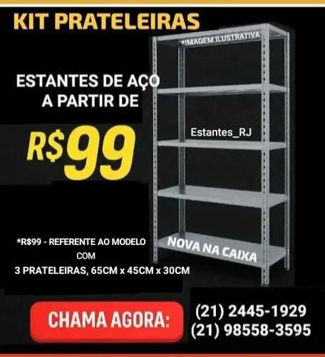 Estantes de Aço a partir de R$99 - Kit Prateleiras - Só Produtos Novos