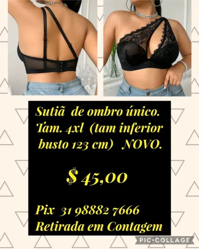 Sutiã plus size renda Ombro único