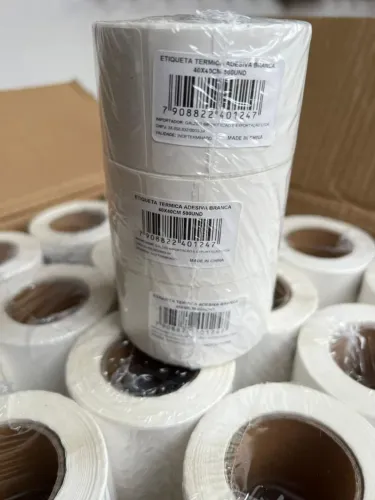 Kit etiqueta térmica adesiva 40x40 48 rolos. 