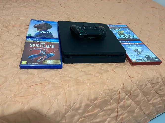 Ps4 slim 872 GB um controle original mais jogos de disco
