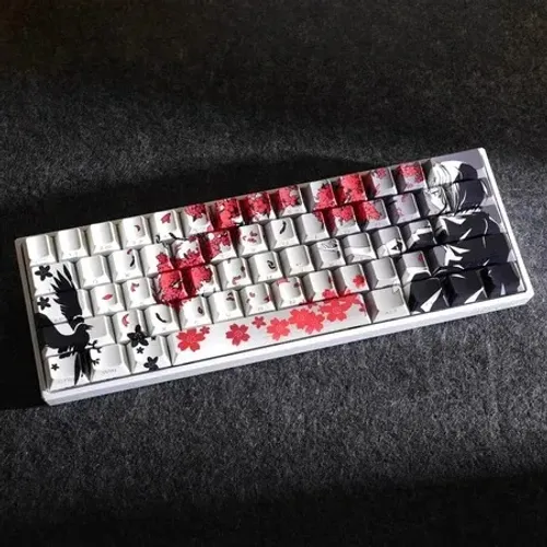 Conjunto de 127 Teclas PBT com Iluminação LED e Perfil Cherry (Plum Blossom) para Teclados