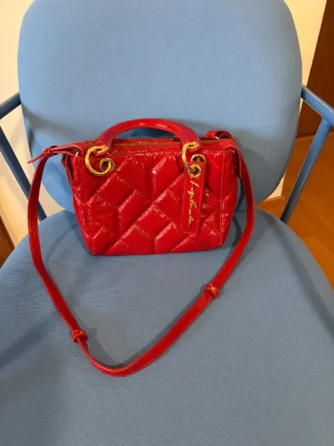 Bolsa Luiza Barcelos Verniz Matelassê Vermelha - Original