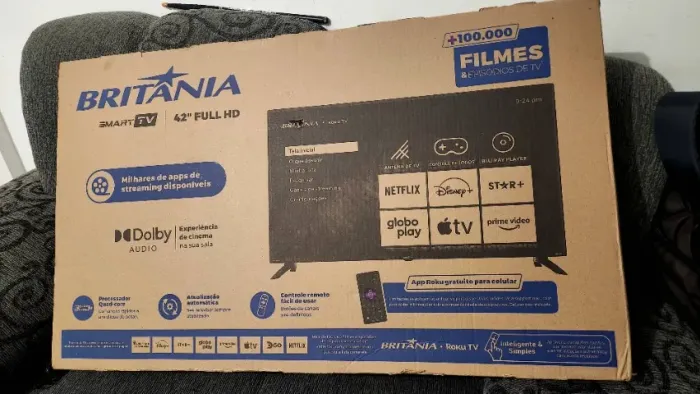 Smart TV Roku Britânia 42 polegadas LED - NOVA LACRADA