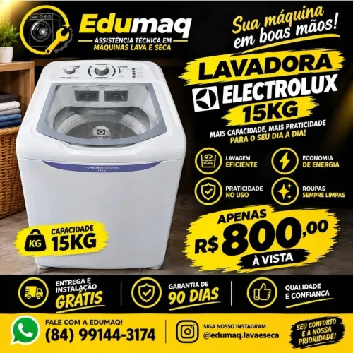 MÁQUINA LAVADORA ELECTROLUX 15KG SEMINOVA