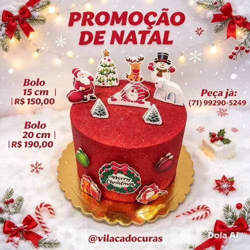 Bolos decorados Natal/ festas/ promoção bolos