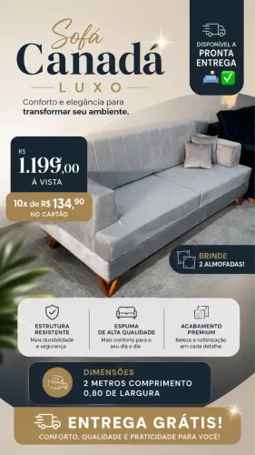 Sofá Canadá luxo novo e embalado pronta entrega