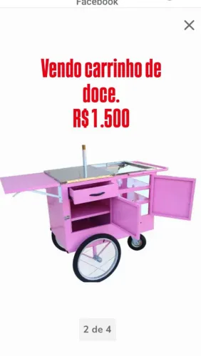 Carrinho de doces para Ambulantes. 1.500 reais.