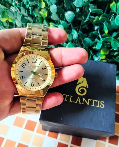 Novo relógio atlantis original gold