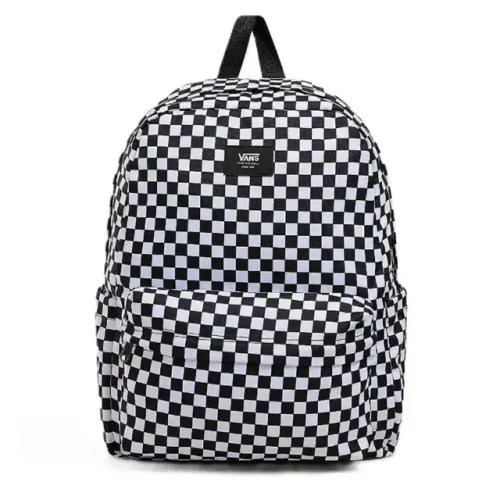 Mochila Vans Unissex Old Skool Check Branca/Preta Tecido Xadrez Original