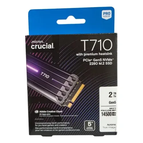 Ssd M.2 Nvme Gen5 2tb Crucial T710 Dissipador 14.500mb/s Preto