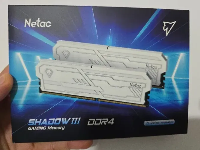 Memória RAM DDR4 16Gb (2x8Gb) 3200Mhz CL16 NETAC SHADOW III - NOVAS e LACRADAS!