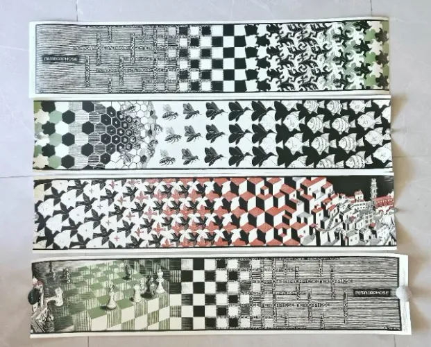 m.c. escher metamorphosis ii - impressão de 1971