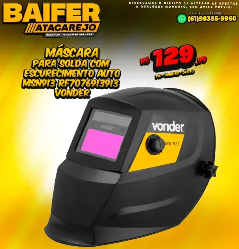 Máscara de Solda Automática Com Escurecimento MSN913 Vonder