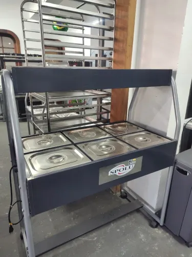 AL - Buffet Para Salada Self-service Com 6 Cubas 4,5l Inox Spolu