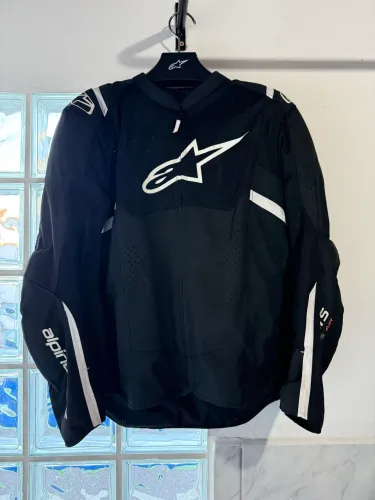 Jaqueta Moto Alpinestars T Sps Air V2 Preto Branco Ventilada.
