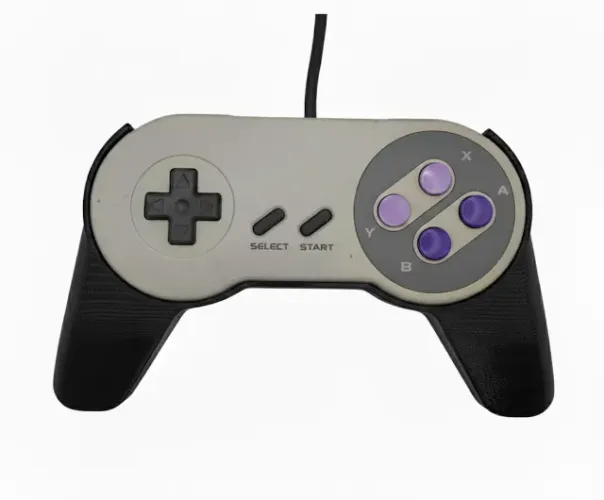 Grip Ergonômico Compatível com Super Nintendo, Super Famicom e 8BitDo SN30 - Preto