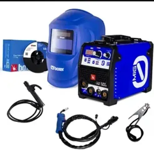 Máquina de Solda Inversora Multiprocesso MIG 0 Sem Gás 120A Bivolt com Máscara de Solda Op